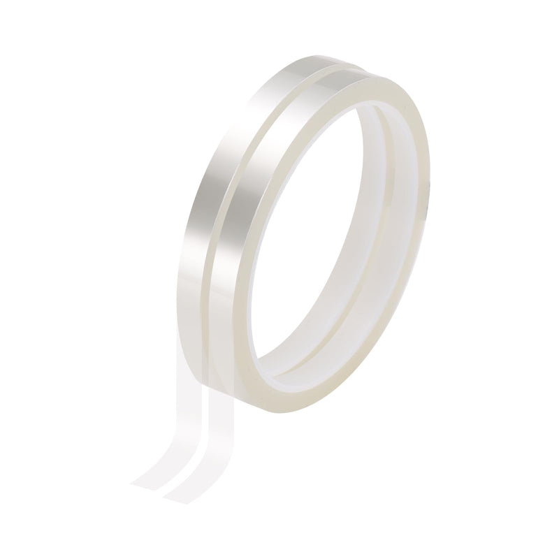 HARFINGTON 2 Rolls High Temperature Masking Tape 1/4" x108ft(6mmx33m) 0.05mm Thick PET Film Silicone Adhesive Heat Resistant Tapes for Heat Press Anodizing Circuit Board, Transparent 1/4"x108ft