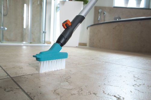 Gardena combisystem Joint Brush K: Ideal accessory for easy cleaning joints between tiles or similar in the house or on the terrace, with scraper, polyester bristles brush (3606-20) Kunststoff