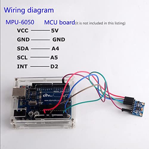 [Australia - AusPower] - 5pcs GY-521 MPU-6050 MPU6050 Acceleration Sensor 6dof Three-Axis Accelerometer Gyro Sensor IMU + 1pc 40Pin Male Header + 1pc 40Pin Male to Female Dupont Cable for Arduino RC Quadcopter Drone 5 