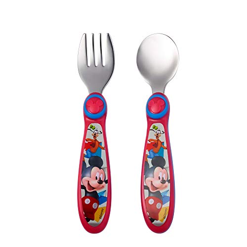 The First Years Disney Baby Mickey Mouse Stainless Steel Flatware for Kids (Pack of 5) 2 Piece Set (Pack of 5)