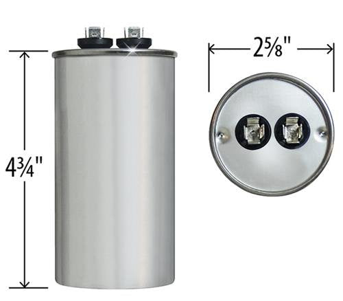 97F9042 55 uf MFD 440 Volt VAC - Replacement Round Run Capacitor