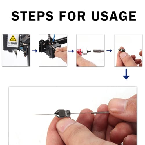 Hardened Steel Nozzle, Dujelixa 15 PCS 3D Printer Nozzles with 5 PCS 0.35mm Silver Cleaning Steel Needle, 1 PCS 7mm Open end Wrench for MK8 Anet A8 3D Printer 1.75mm Filament