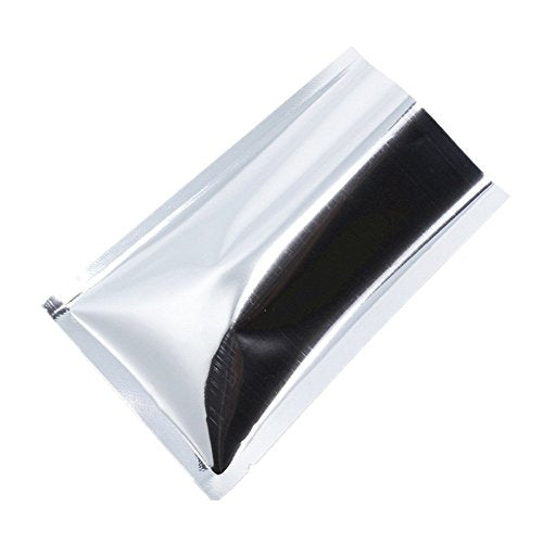 PABCK 500 Pack Silver Foil Pouch Open Top Heat Seal Mylar Bags 3.1x4.7 inch 8x12cm (3.1x4.7 inch)
