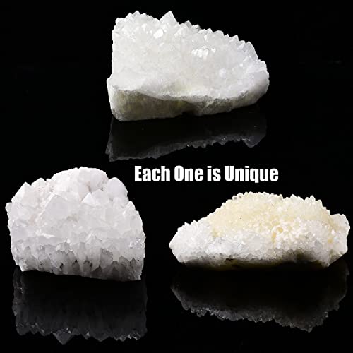 JIC Gem 0.66-1.1 lb White Clear Quartz Crystal Cluster Druzy Healing Stone White Quartz Cluster 0.66-1.10 Pound