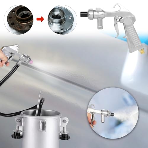 Sandblasting Gun Compressed Air Set, Sand Blasting Gun Kit with 1 m Rubber Hose, Sand Blaster with Nozzles of Various Calibres, for Sandblasting Device for Professional and DIY Projects