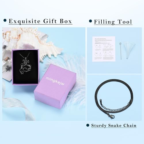 Dragon Urn Necklace for Ashes Cremation Jewelry for Women Men Stainless Steel Memorial Necklaces Ash Holder for Human Pets Keepsake Jewelry for Loved Ones with Fill Tool Black