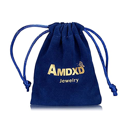 AMDXD Necklace for women, heart zirconia chains for women, heart design, silver plated necklace Yellow