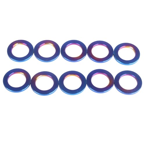FLKERSYH burnt blue titanium M8 flat washers for bolt screws, 10-piece set