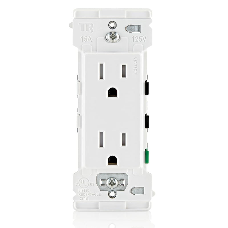 [Australia - AusPower] - Leviton E5325-MW Decora Edge 15 Amp Tamper-Resistant Duplex Wall Outlet, 10-Pack - White 10 Count (Pack of 1) 