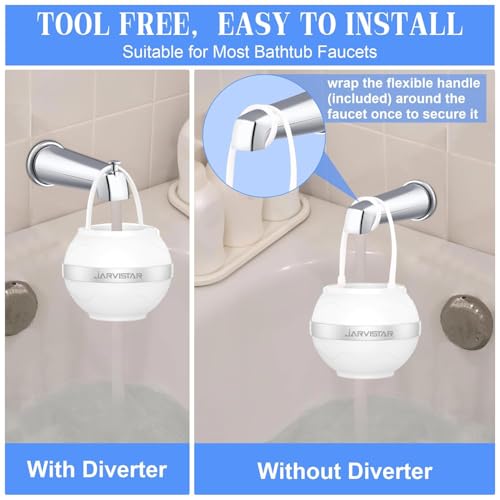 JARVISTAR white reusable bath filter for tub faucet with hanging design
