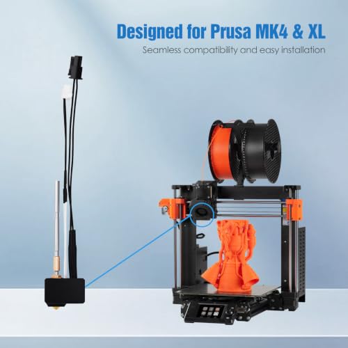 Hotend Kit for Prusa MK4 & XL, Fully Assembled Hotend Replacement with 0.4mm Brass Nozzle, 3D Printer Accessories