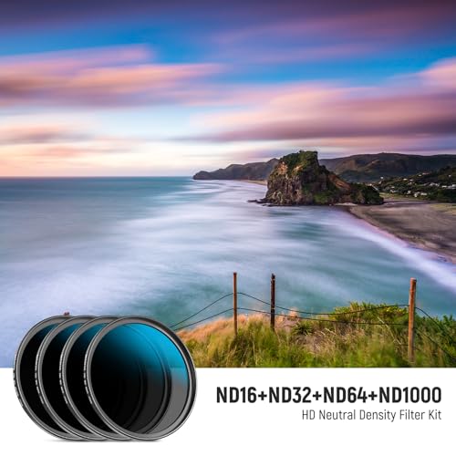 Neewer 77mm ND Lens Filter Set, ND16/ND32/ND64/ND1000, Lens Cleaning Pen, Filter Pouch, HD Filter Accessories Kit Compatible with Canon Nikon Sony Camera Lens