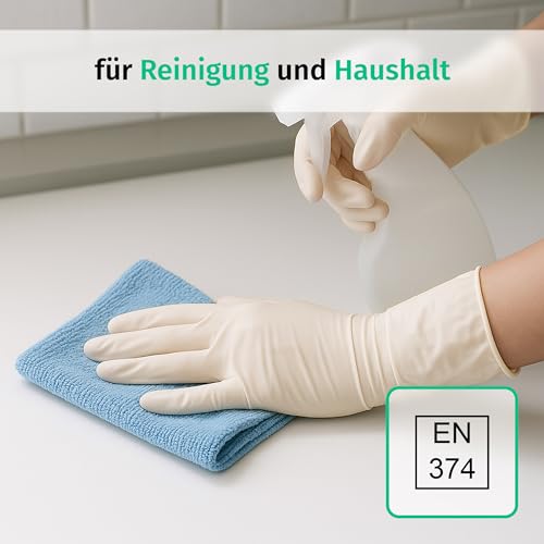 Disposable Latex Gloves, Powder-Free, Non-Sterile Disposable Gloves, Examination Gloves, Box of 100, XL, White