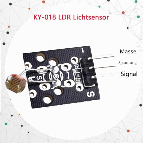KY-018 LDR Light Sensor Module with Photoresistor (Pack of 10) | With output, brightness sensor, photoresistor module