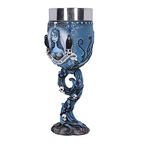 Nemesis Now Corpse Bride Emily Goblet, Officially Licensed Tim Burton Collectible, Gothic Decor, 20.6cm 6.8 Ounces Blue