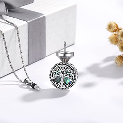 Sterling Silver Cremation Jewelry for Women Urn Neckalce for Ashes Tree of Life