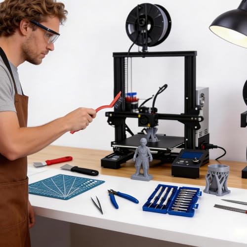 3D Printer Tool Kit 43Pcs, All-in-One 3D Printer Maintenance Tool Kit with Deburring Tool, Cleaning Needles, Files, Pliers and Scrapers, Professional 3D Printing Accessories