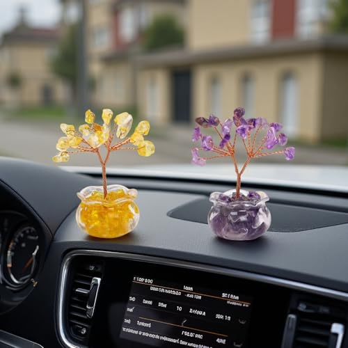 Crystal Tree Home Decor,12PC Crystal Tree Set of Life, mini Crystal Trees Chakra Decor for Home, 7 Chakra Gemstone Tree Crystals Decorations Suitable for Any Place (12PC style1) 12pc Style1