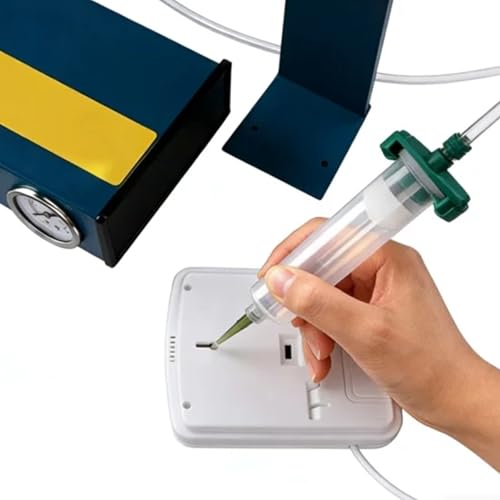 uxcell 55cc glue dispenser syringes kit with clear tubing, piston, end cap, top hat, and connector adapters