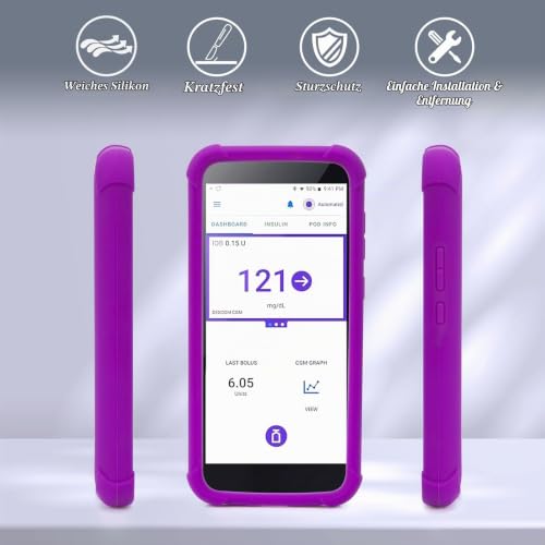 Omnipod 5 Silicone Protective Case, Shockproof Omnipod 5 PDM Case to Protect Your Omnipod 5 Pod Case Receiver from YOUSHARES (Purple) purple