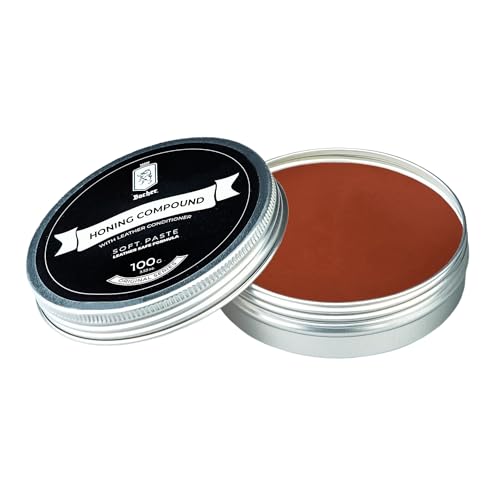 Bacher Red 2000 Scraper Paste for Knives & Strops - 100 g | Weich ohne Hitze | Schleifpaste Messer, Polierpaste Lederscheibe | mittel 4-5 µm | ca. 50-100 Anwendungen | Applikator