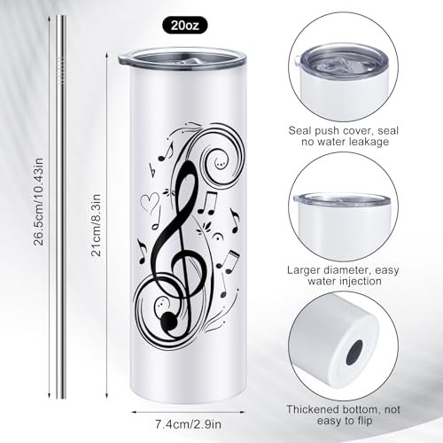 Sieral 3 Pcs Music Theme Gifts for Women Tote Bag Tumbler Set
