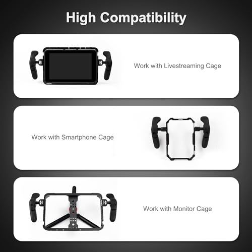 StarGrip Camera Side Handle Grip for DSLR & Mirrorless Cage, 360° Adjustable Ergonomic Handgrip Pair with 1/4” Screw, Compatible with Smartphone Rig, Monitor & Video Camera