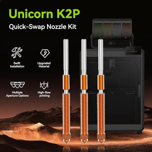 Creality Original K2 Plus Unicorn Quick Swap Nozzle Kit 0.4/0.4/0.6/0.8mm K2 Plus Quick-Swap Nozzles