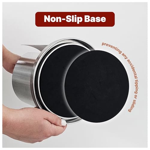 Stainless Steel Paper Towel Holder Countertop, Modern Covered Design, Weighted Base for Stability, Freestanding Easy One-Handed Operation for Kitchen & Bathroom (Brushed Silver)