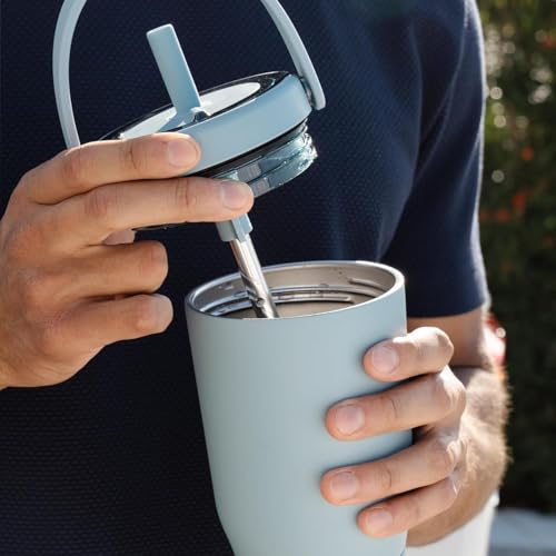 BrüMate Resa 25oz 100% Leakproof Travel Tumbler w/Handle & Straw | Flexible SoftSip Straw | Silicone Sleeve for Durability | Stainless Steel | Cup Holder & Travel Friendly Water Bottle (Cotton Candy)