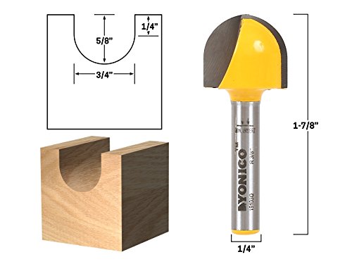 [Australia - AusPower] - YONICO 19103q 3/4-Inch Diameter Core Box Router Bit 1/4-Inch Shank 3/4" Diameter - 5/8" Length - 1/4" Shank 