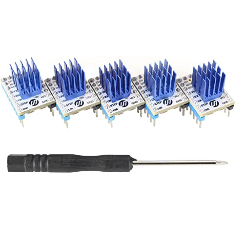 3D Printer Stepstick Mute TMC2209 V4.0 Stepper Motor Driver UART Mode with Heatsink for Reprap1.4 MKS Gen/SKR V1.3 Ramps MKS GEN L1.4/1.5/1.6 Ramps Control Board-5Pcs