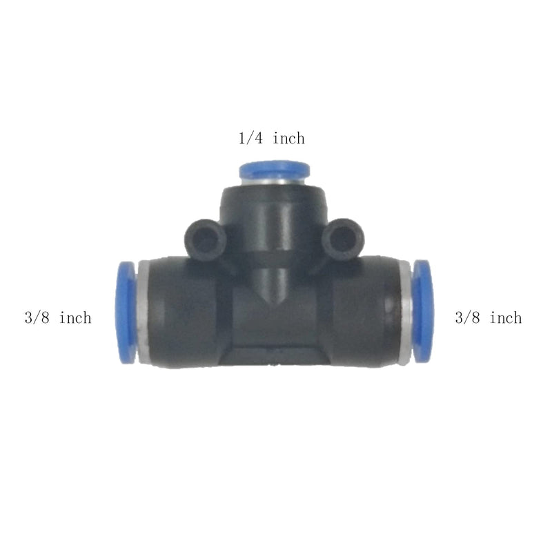 [Australia - AusPower] - zjxed 5 Pcs 3/8" x 1/4"x 3/8" Pneumatic T Shaped 3 Way Tube Reducer Connector,Quick Push to Connect Tee Fitting 3/8"-1/4"-3/8" Tee Union 