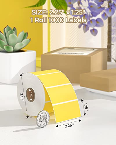 2.25"x1.25" Yellow Direct Thermal Labels+2 Inch Round Thermal Labels
