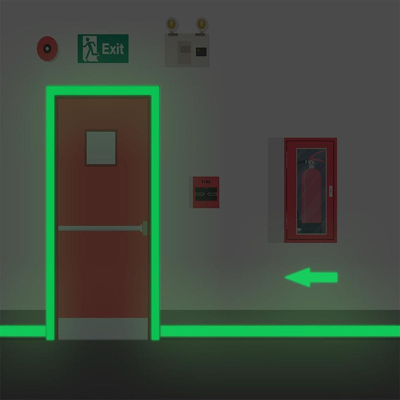 Jinshining 1pc Glow in The Dark Tape,Long-Lasting Bright Fluorescent Glow Tape,Luminescent Emergency Tape Safety Egress Markers Stairs,Walls,Steps,Exit Sign,Strong Adhesive,Hardware