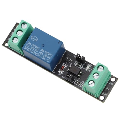 1 Channel 3V Relay Module with Optocoupler, Opto-Isolation, High Level Trigger, 1 Channel Relay Power Switch Module, Insulated Drive Control Module (Pack of 2)