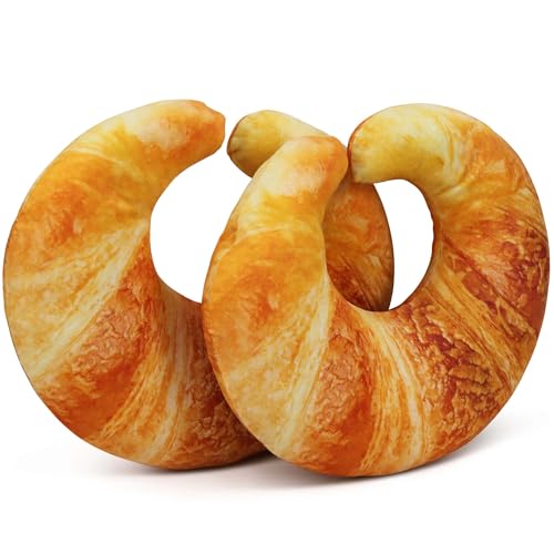 Goetland Croissant Pillow U Shpae Neck Pillow Bread Pillow Sofa Cushion Back Cushion for Kids Traveling Living Room Home Decor