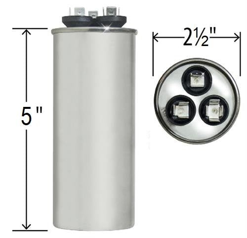 [Australia - AusPower] - 70+7.5 MFD uf 370 or 440 Volt VAC Round Motor Dual Run Capacitor for AC Air Conditioner Condenser - 70/7.5 uf MFD 440V Straight Cool or Heat Pump - Guaranteed to Last 5 Years 