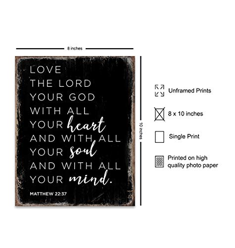 Masculine Christian Wall Art - Holy Scripture Wall Decor - Religious Gifts for Women, Men, Bedroom, Living Room - Bible Verses Decor - Inspirational Positive Quotes Plaque Sign Poster - Unframed