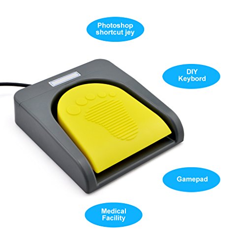 iKKEGOL USB Single Foot Switch Control One Key Customized Computer Keyboard Action Pedal HID Grey