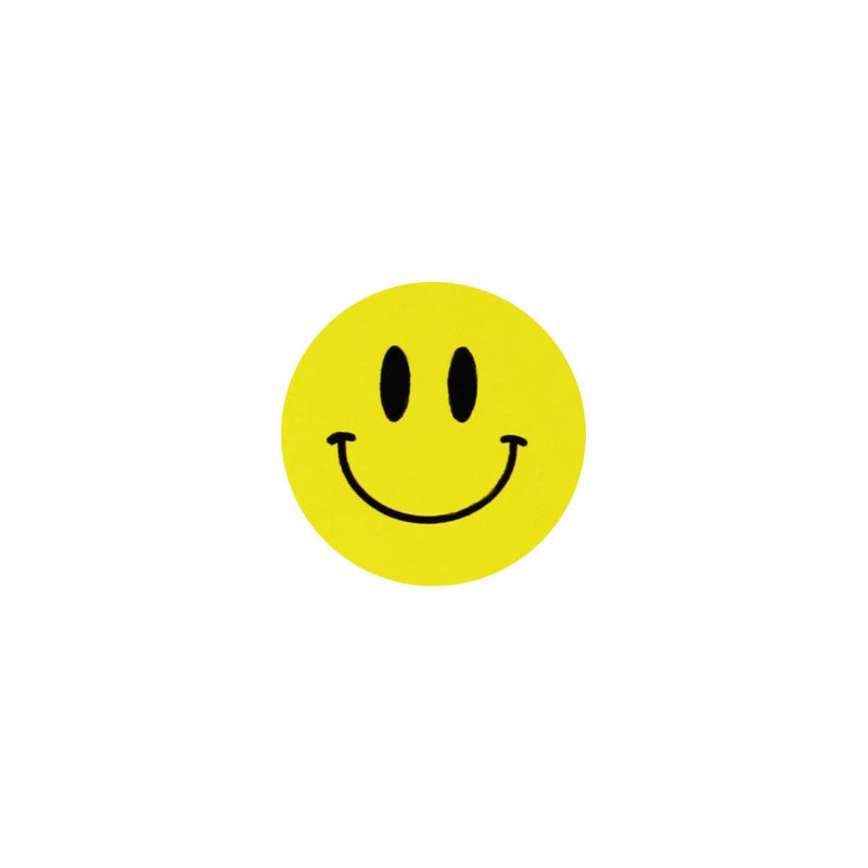Yellow Happy Face Labels 0.75 Inch Small Roll 50 Total Adhesive Stickers