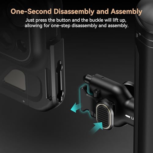 SMALLRIG Quick Release Side Handle for Universal Mobile Phone Cage 4299 and iPhone 15 Series Cage, Aluminum Handle Grip with Built-in Cold Shoe - 4403 4403 (Without Wireless Control)