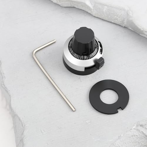 5 Pcs 1/4" Shank 22x24mm Precision Potentiometer Knob with Speed Counter
