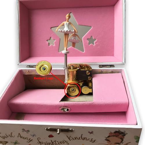 BinkeGG Play [ You Are My Sunshine ] (60 Tunes Option) Children Jewelry Box with Pullout Drawer Ballerina Jewelry Storage Music Box for Girls with Sankyo Musical Mechanism 04. Ballerina Jewelry Box