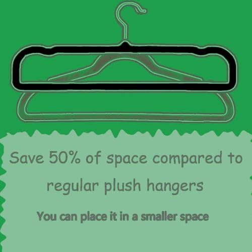 Velvet Hangers Non Slip - Thin Space Saving Clothes Hanger - 20 Pack Pants Hangers for Closet - Strong Durable Jean Perchas with 360 Degree Rotatable Silver Hook for Tank Top (Black) Black Silver Hook