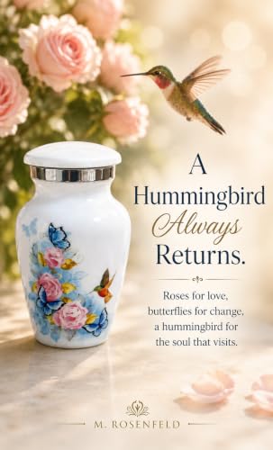 Small Keepsake Urn for Human Ashes - Floral Aluminum Mini Urn, Velvet Box