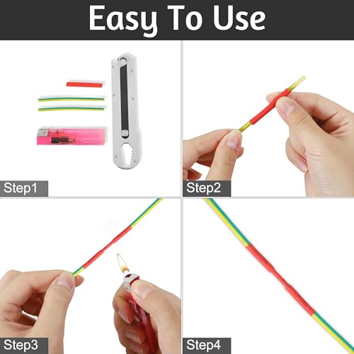 Heat Shrink Tubing Set, 580 Pieces, Heat Shrink Tubes, Colored Includes 6 Colors and 11 Sizes, 2:1 Shrink Ratio, Heat Shrink Tube, Waterproof, Suitable for Cable Insulation, Protect