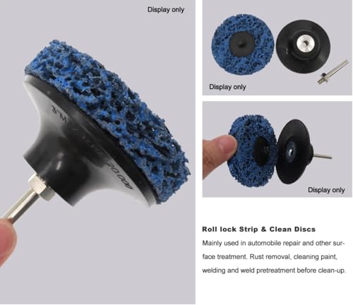 SIGNI blue 2-inch Poly Strip abrasive quick change Rolok discs for paint, rust, and oxidation removal, 10-piece set