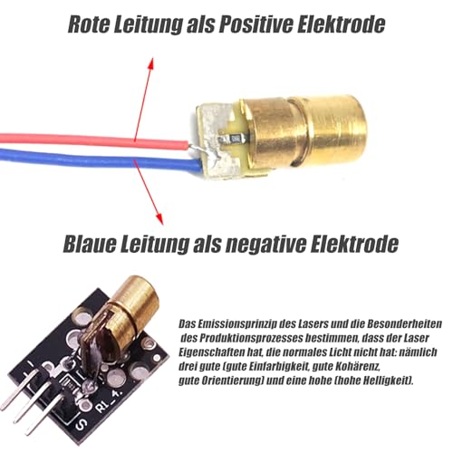 GERUI 10 Pcs 3V + 10 Pcs 5V Mini Laser Diode Laser Module Laser Dot Laser Dot Laser Diode Module Head Diode 650nm 6mm