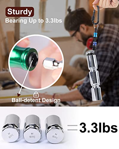 Katerk Portable 1/4 in Hex Shank Drill Bit Holder 8 Sets (48 pcs), Light-Weight Extension Bar Keychain Adapter, Quick-Change Screwdriver Bits Retainer for Tool Pouch (6 Colors Black Carabiner) Multicolor